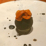 イカスミのクロケッタ雲丹のせ(2015/12月撮影)