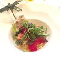 リストランテASO - クリスマスディナー 黒トリュフのタリオリーニ　アスパラガスと自家製サルシッチャのグラタンを添えて