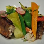 ル　ピニョン - 岐阜県産鮎　オマール海老とメロン、夏野菜の蒸し物添え