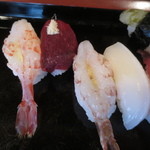 Sushi Take - シマエビ、鯨、ガスエビ、アオリイカ
