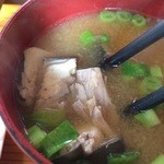 居酒屋みっちゃん - 201512 みっちゃん ★サシミ定食（700円）★あら汁