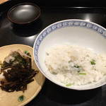 みつ林 - 今夜の炊き込みご飯、帆立と山芋