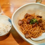 濃厚魚介らぅ麺 純 - 海老油そば６８０円とご飯小１００円