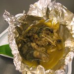 海華丸 - あわびの肝ホイル焼き(750円)