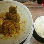 河内の中華そば 醤 - 黄色い油そば、〆ご飯ダイブ