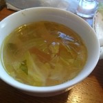 ビストロミカサ - Mr.ハンバーグ(980円) スープ