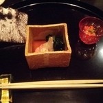 櫻川 - いかとほやの珍味。かにとわかめの酢の物。