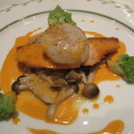 Antore - 鮭とホタテ貝柱のロッティー　本日一番の料理、塩雲丹ソースが旨かった