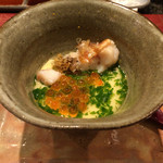 田里津 - 〆のお料理、鱗ごとあぶった金目鯛の茶碗蒸し