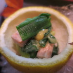 美くりや - 八寸のあん肝のぬたアップ