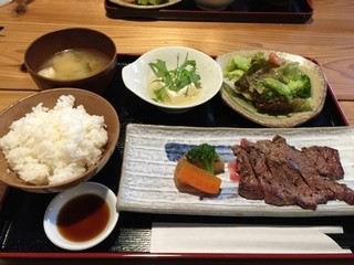 Nagomiya - 再訪：牛ロースステーキ定食（950円）