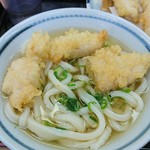 うどん雅や - かけうどん(小)とかしわ天