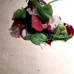 エクアトゥール - （2015/12  訪問）青森県産A5和牛ランプの炭火焼、オニオンコンフィと粒マスタードソース