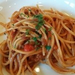 ランチパスタ。タコとトマトのパスタ