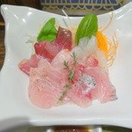 ウオバル - 産地直送鮮魚のカルパッチョ盛り合わせ(アップ)