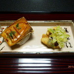 つば甚 - 一品　白山産タケノコの若竹煮、山菜の天ぷら