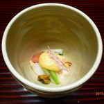 つば甚 - 酢物　赤貝とバイ貝の酢味噌かけ