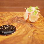 il tram - 蝦夷鹿レバーのペースト ラディッシュ 栗の蜂蜜とバルサミコ(クリスマスディナー6000円)