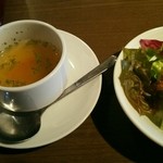 ステーキ＆ハンバーグ Bambu - セットサラダとスープ