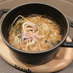 Variante - 201512 ２皿目、リボッリータ。フィレンツェ名物のスープ料理で元々は古くなって硬くなったパンと野菜を煮込んだ家庭料理。胃腸に優しいので食べながらどんどんお腹が空いてくる。