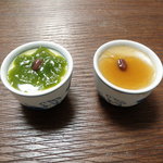 一乗寺中谷 - ほうじ茶プリン＆豆乳プリン黒糖仕立て抹茶ソース