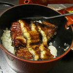うなぎ 善 - おひつまぶし（食べかけです^^;)