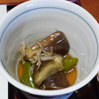 銀座 圓 - ナスとピーマンとジャコの煮浸し