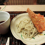 緒方 - 10】食事：掻き揚げ蕎麦(蒜山のそば粉10割)(2015.12月)