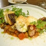 レストランユニック - 冷製ラタトゥイユと燻製タコ　水牛のモッツァレラ