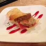 Espetalia - H.27.12.28.夜 本日の原価率100%のつきだし：フォアグラパイ