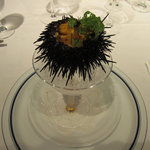 シャトン - 前菜（殻付雲丹のジュレ　まだ生きてます^^;）