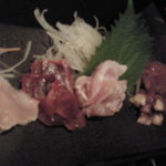 卯夢 - 【20100721訪問時】軍鶏刺身五種盛り合わせ