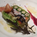 ナミヘイピザ - 色とりどろ野菜と海老のテリーヌ