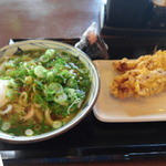 丸亀製麺 福島店 - かけうどん大+かしわ天2+温泉たまご