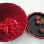 一真軒 - 紅ショウガとお豆