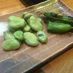 旬菜と海鮮　森田屋 - お多福豆焼き。夏場は空豆(^_^)むっちゃ好き