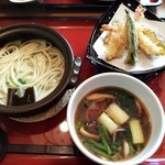 味の民芸 - (ここから 2015/12) 鴨汁つけうどん・天ぷらセット