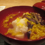 すず木 - クエと加賀蓮根、松茸