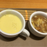 Sutekimiya - コーンポタージュと、しいたけと卵の中華スープ