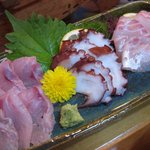寿司と地魚料理　大徳家 - クロムツ(左)・地タコ(中)・スズキ(右) （2010年7月）