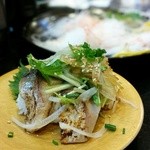 グルメ廻転寿司 　まぐろ問屋　めぐみ水産 - トロ鯖のたたき，もしくは炙りトロ鯖