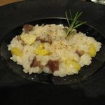 京北町産の栗と丹波産鹿肉のリゾットのアップ(2015.11)