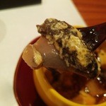 すし 市松 - 穴子と煮鮑の餡かけ茶碗蒸し　鮑リフト