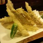 十割蕎麦みかあさ - ささ身の天ぷら。