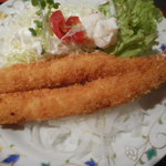 レストラン 牛石 - エビフライ！でかい