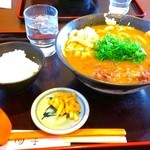 手打ちうどん 団平 - カレーうどん+肉増し300円&ごはん小
