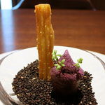 ル スプートニク - ゴマとサツマイモのチュロス ムラサキイモのブーダンノワール