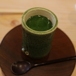 鮨 十兵衛 - 抹茶ソースのブラマンジェ