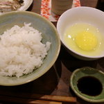 蒼天 - 〆の軍鶏の卵がけご飯（自分）
