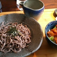 えりも亭LUXE - 中札内地鶏のザンギ丼とそばセット（1200円税別）